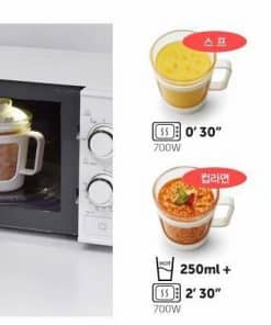 Cốc nấu mỳ, canh, súp thủy tinh có nắp đậy 500ml có tay cầm Easy Cook Lock&Lock LLG480Y