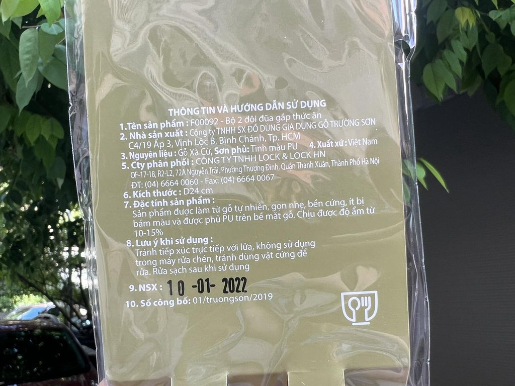 Bộ 2 đôi đũa ăn bằng gỗ D24cm LocknLock F00092 - Ảnh 5
