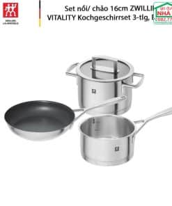 Bộ 3 nồi chảo bằng thép không gỉ 18/10 Zwilling Vitality 1006222