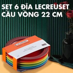 Alternative view of Bộ 6 đĩa sứ cầu vồng 22cm Le Creuset