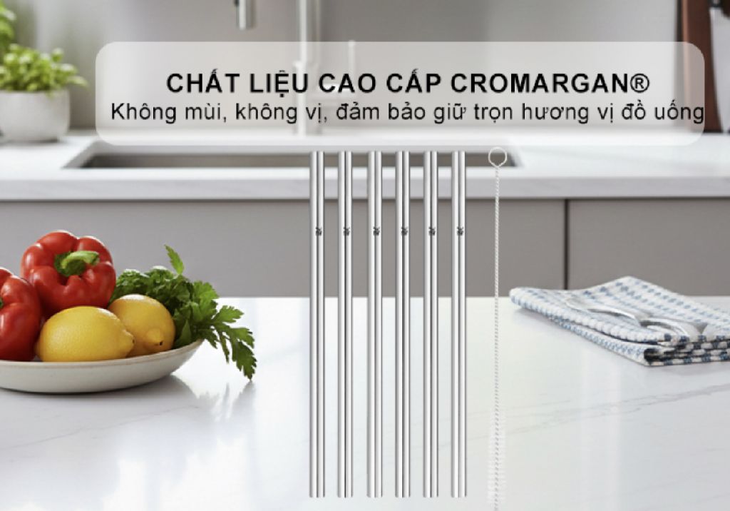 Bộ 6 ống hút thẳng kèm cọ rửa bằng inox 18cm WMF 0608976040 - Ảnh 6