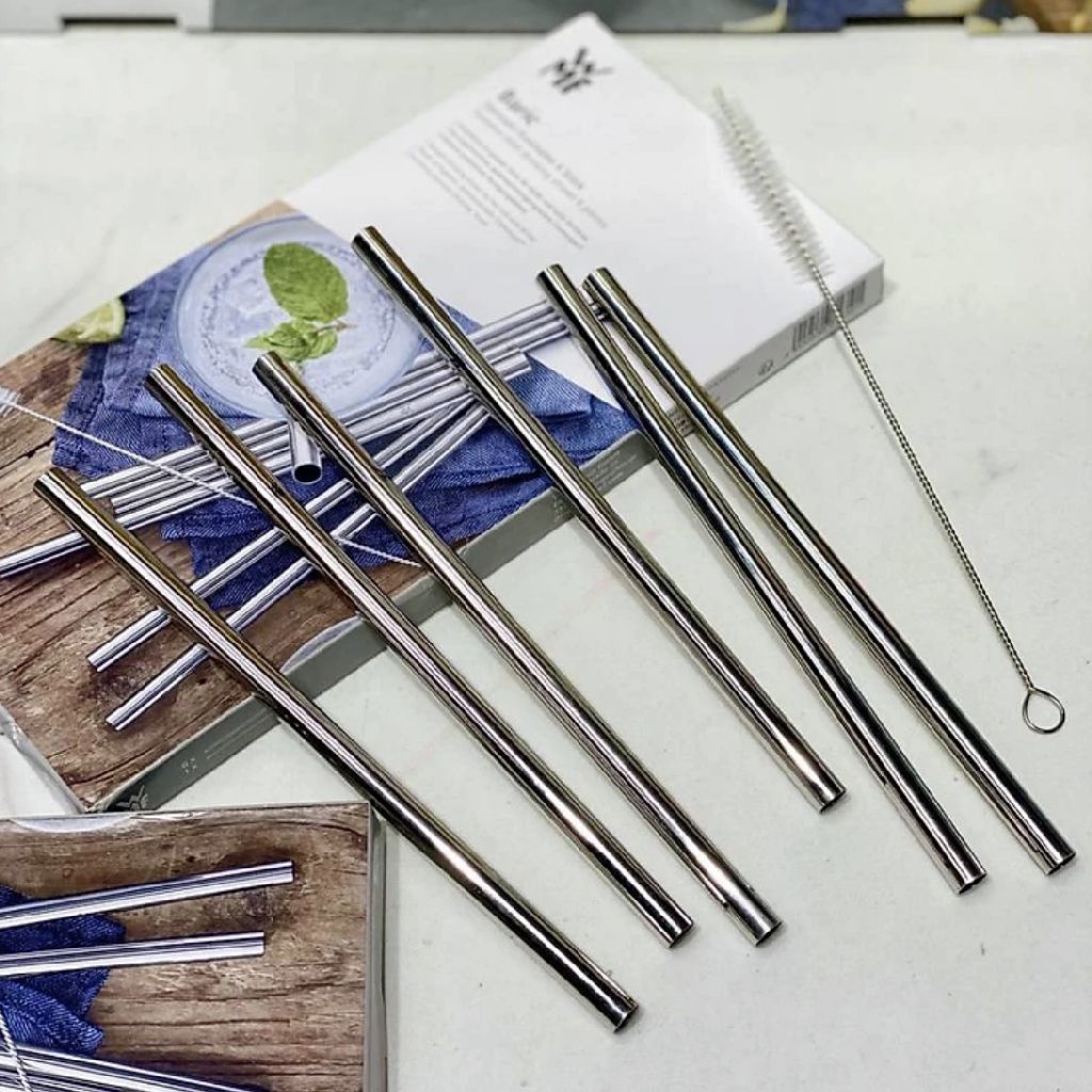 Bộ 6 ống hút thẳng kèm cọ rửa bằng inox 18cm WMF 0608976040 - Ảnh 2