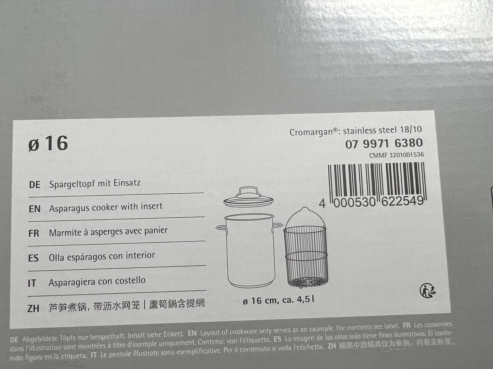 Nồi 16cm thành cao luộc mì 4.5L WMF 07 9971 6380 - Ảnh 11
