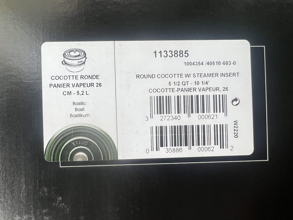 Nồi gang đúc tròn màu xanh kèm xửng hấp 26cm 5.2L Staub 1133885 - Ảnh 13