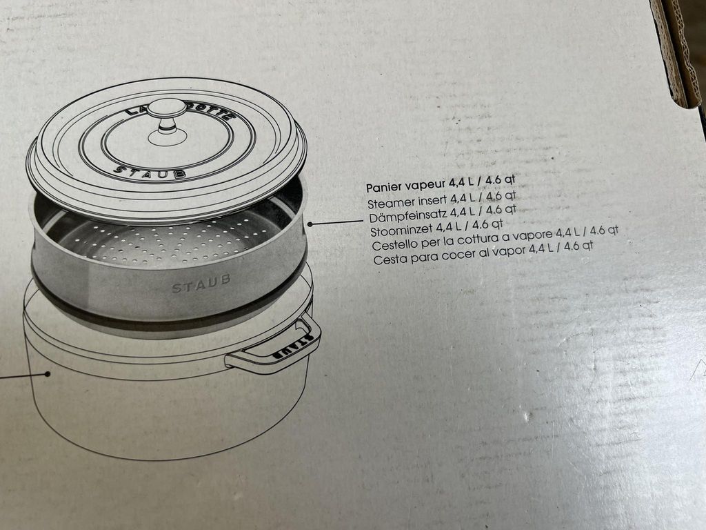 Nồi gang đúc tròn màu xanh kèm xửng hấp 26cm 5.2L Staub 1133885 - Ảnh 15