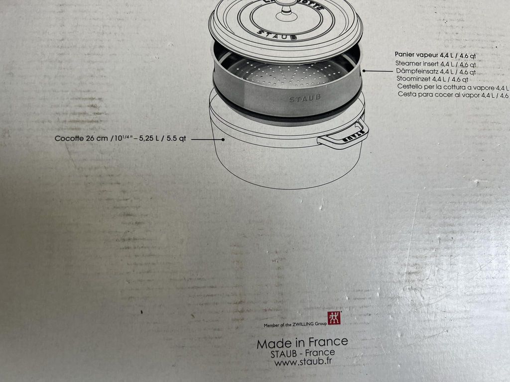 Nồi gang đúc tròn màu xanh kèm xửng hấp 26cm 5.2L Staub 1133885 - Ảnh 19