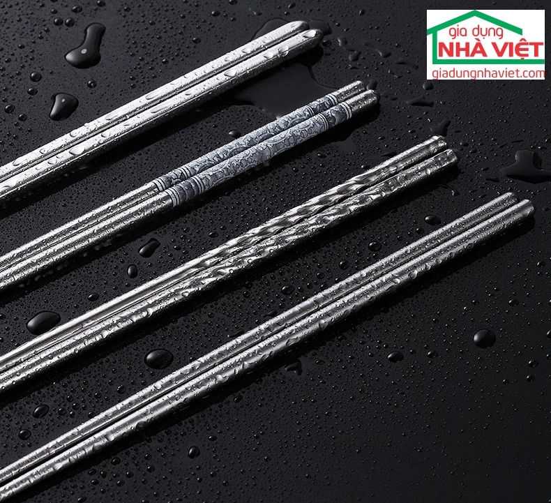 Bộ 5 đôi đũa Inox 304 Kaiwang phong cách Nhật Bản chống trơn trượt - Ảnh 15