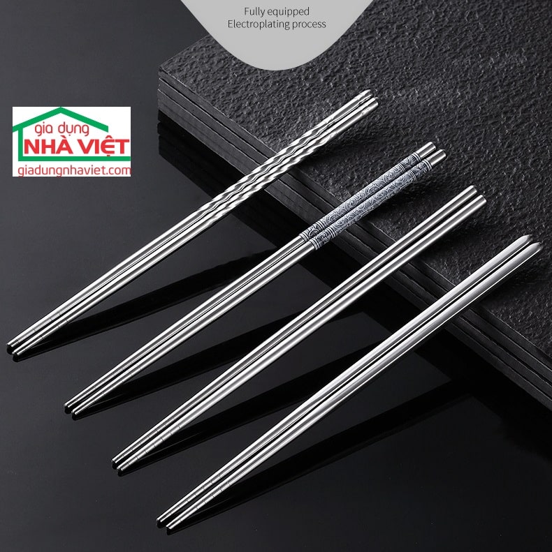 Bộ 5 đôi đũa Inox 304 Kaiwang phong cách Nhật Bản chống trơn trượt - Ảnh 13