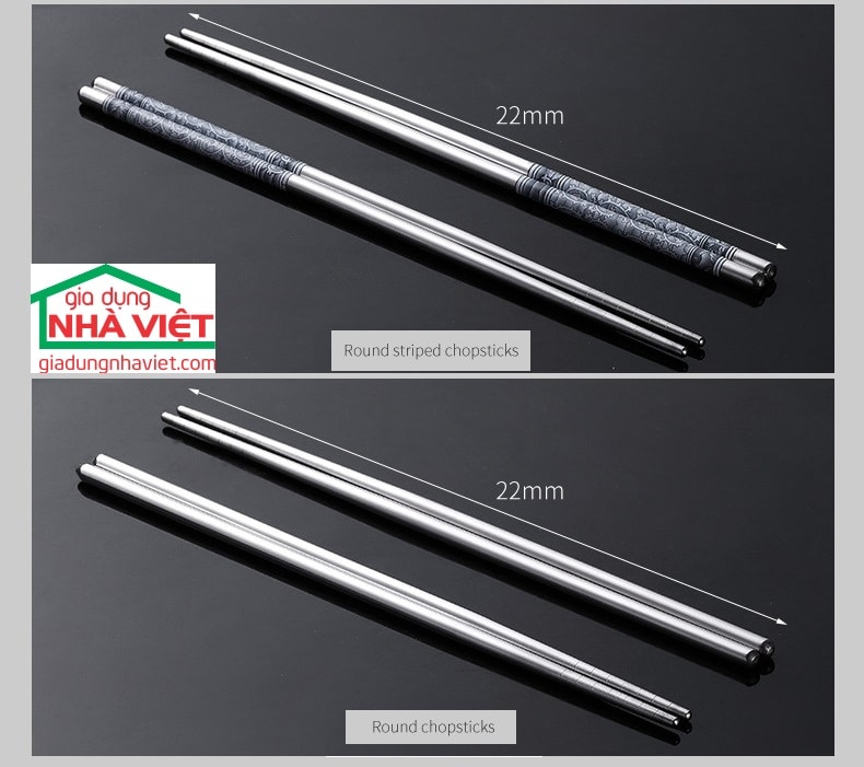 Bộ 5 đôi đũa Inox 304 Kaiwang phong cách Nhật Bản chống trơn trượt - Ảnh 11