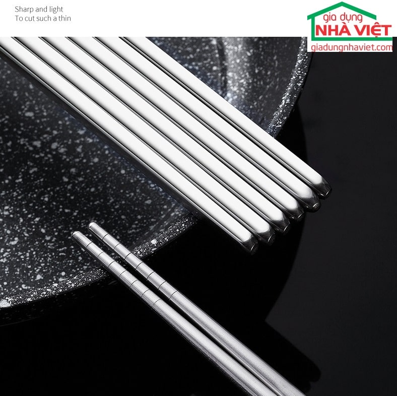 Bộ 5 đôi đũa Inox 304 Kaiwang phong cách Nhật Bản chống trơn trượt - Ảnh 19