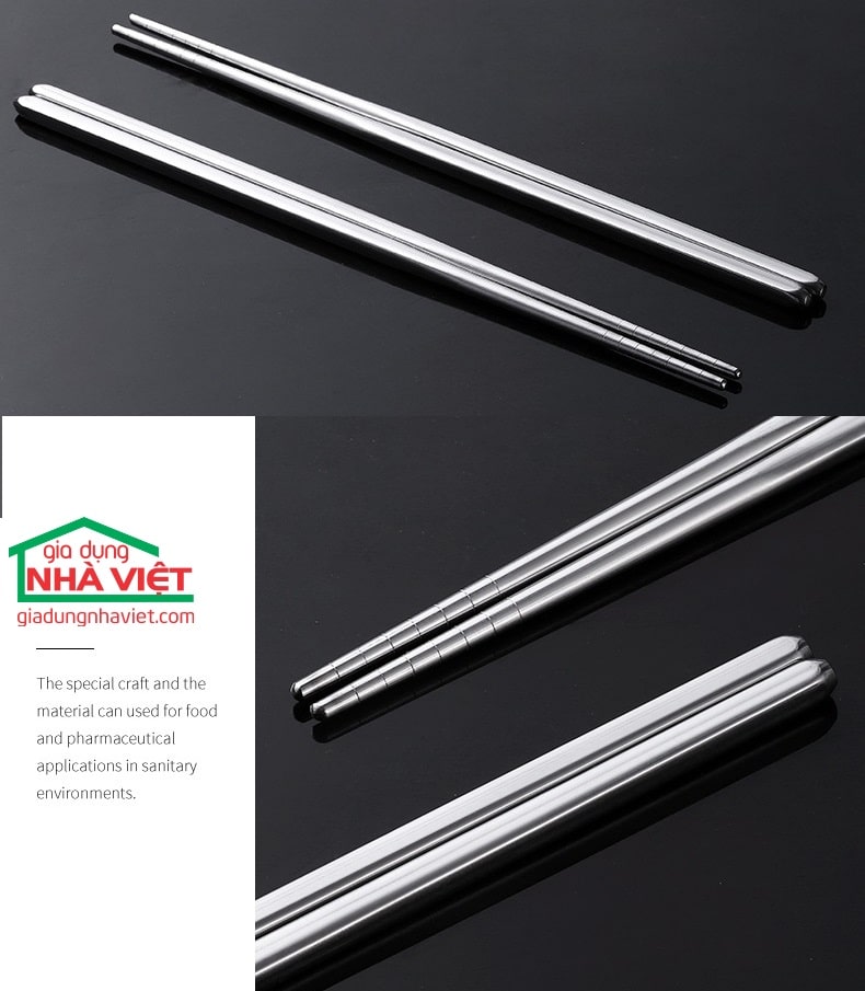 Bộ 5 đôi đũa Inox 304 Kaiwang phong cách Nhật Bản chống trơn trượt - Ảnh 18