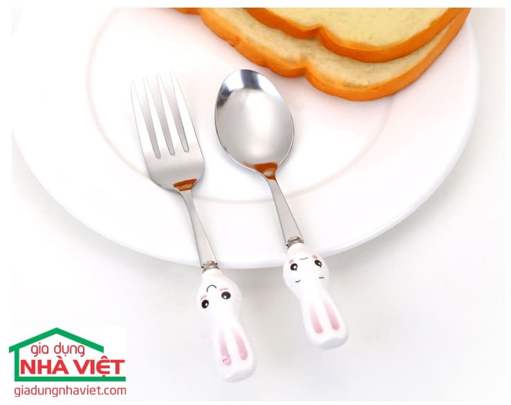 Bộ thìa dĩa trẻ em ngộ nghĩnh inox chống gỉ - Ảnh 6