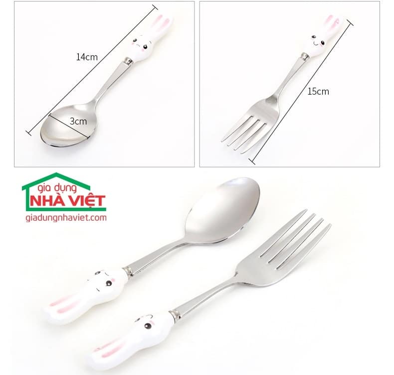 Bộ thìa dĩa trẻ em ngộ nghĩnh inox chống gỉ - Ảnh 3