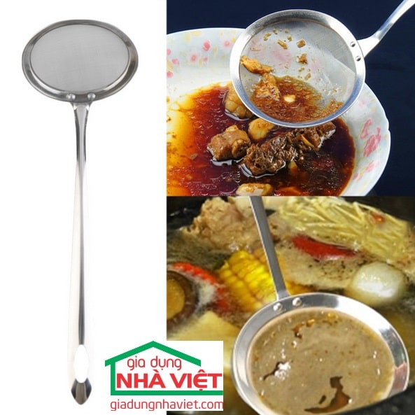 Muôi lọc vớt váng dầu mỡ inox chống gỉ - Ảnh 2