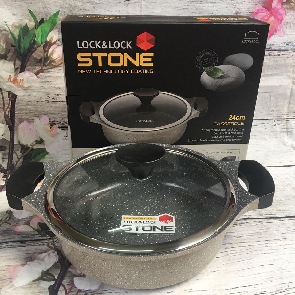 Nồi đá 5 lớp Stone phi 24cm thành thấp Lock&Lock LCA6242D - Ảnh 15