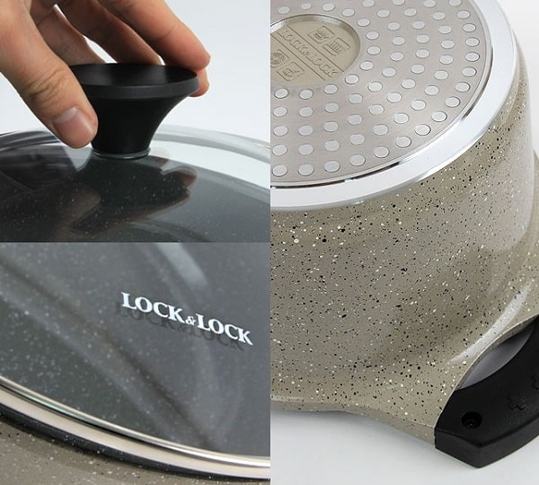 Nồi đá 5 lớp Stone phi 24cm thành thấp Lock&Lock LCA6242D - Ảnh 5