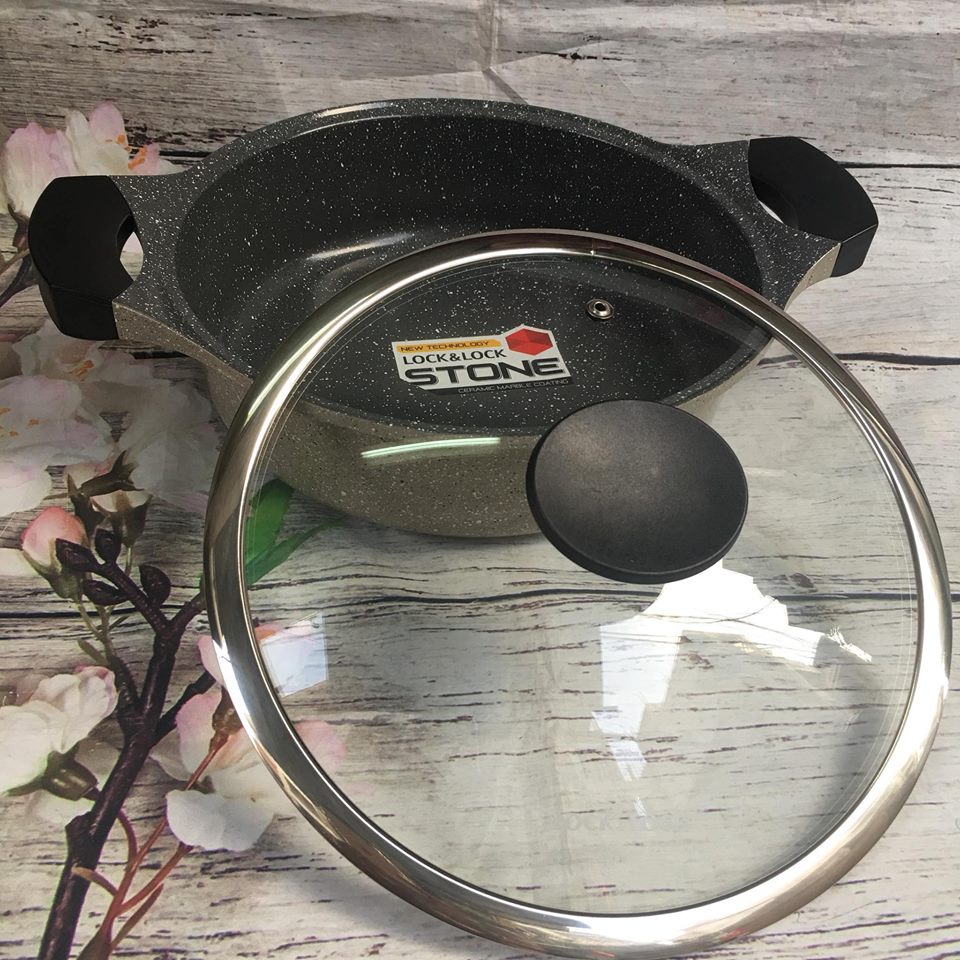 Nồi đá 5 lớp Stone phi 24cm thành thấp Lock&Lock LCA6242D - Ảnh 3