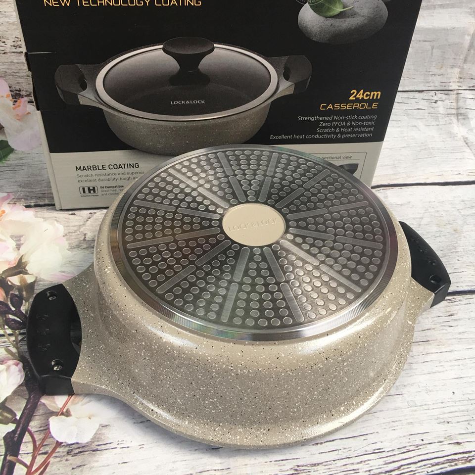 Nồi đá 5 lớp Stone phi 24cm thành thấp Lock&Lock LCA6242D - Ảnh 9